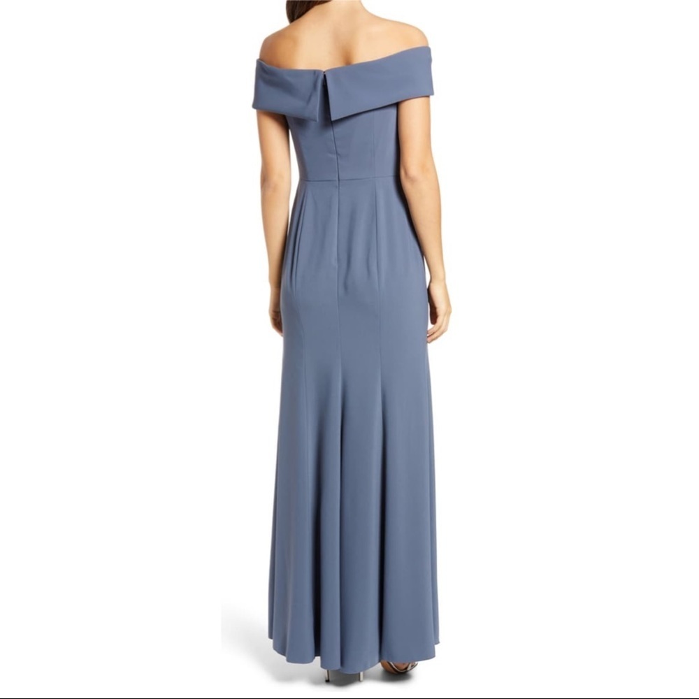 Dessy Collection Off the Shoulder Crepe Gown - Picture 4 of 5